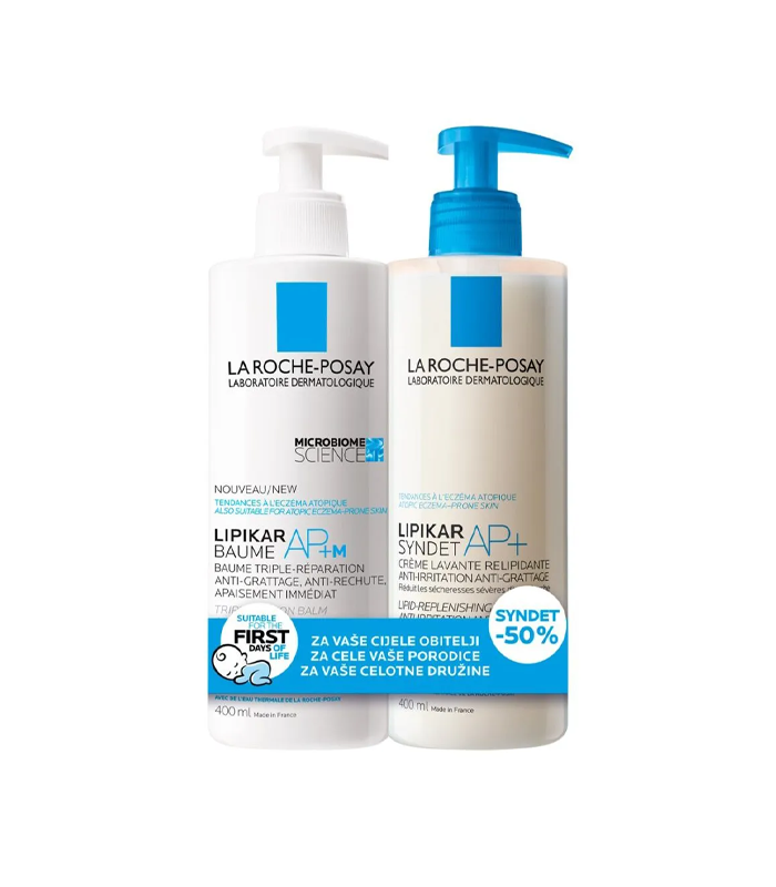 La Roche Posay Lipikar Baume AP+M 400 ml + Lipikar Syndet AP+ 400 ml
