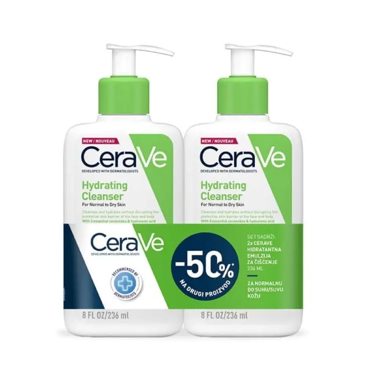 Cerave hydrating emulsion for cleansing duo pack 236ml + 236ml