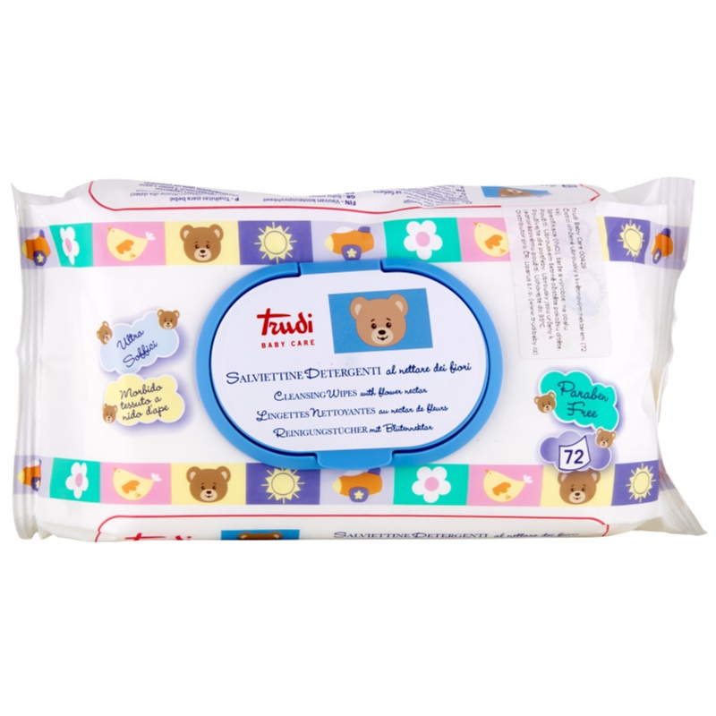 Trudi Baby Care Cleansing Wet Wipes with Floral Nectar 72 Pc