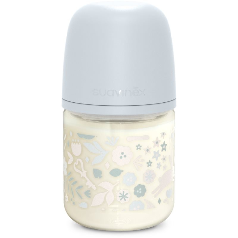 Suavinex Wonderland SX Pro Physiological Anti-Colic Glass Glass Baby Bottle S Slow Flow 0 M+ Liberty Blue 120 Ml