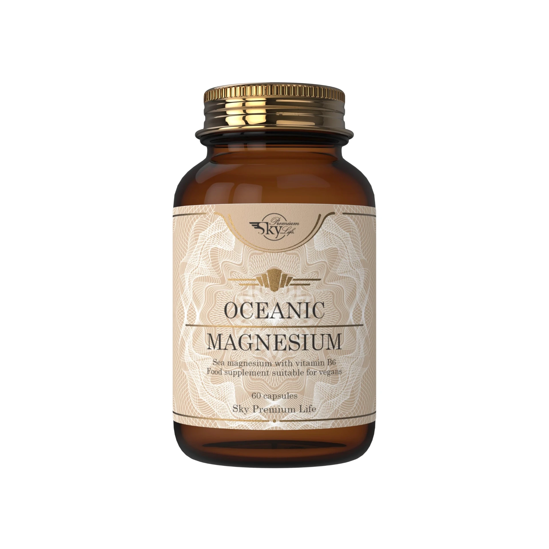 Sky Premium Life Oceanic Magnesium with Vitamin B6 – 60 Vegan Capsules