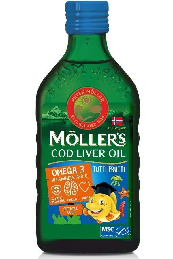 Omega 3 Lebertran Mit Tutti-Frutti-Geschmack Für Kinder, 250 Ml, Möller's