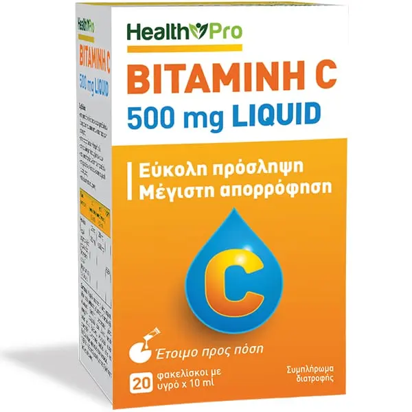 Health Pro Vitamin C 500mg Liquid, 20sachets