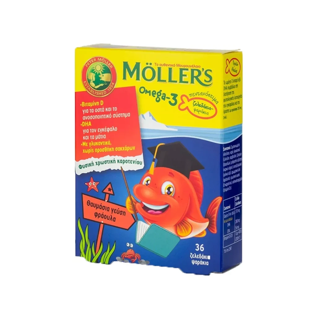 Möller’s Omega-3 Jelly Fish Strawberry 36 pcs