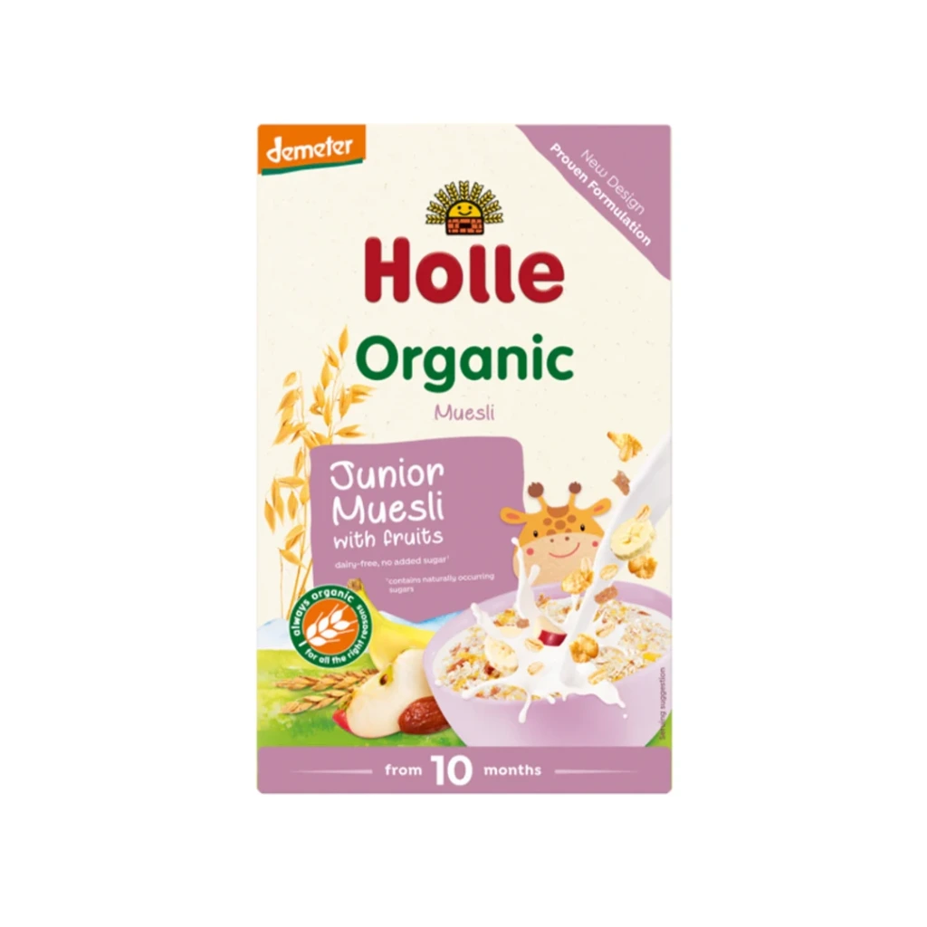 HOLLE ORGANIC JUNIOR MUESLI WITH FRUITS 10 MUAJ +