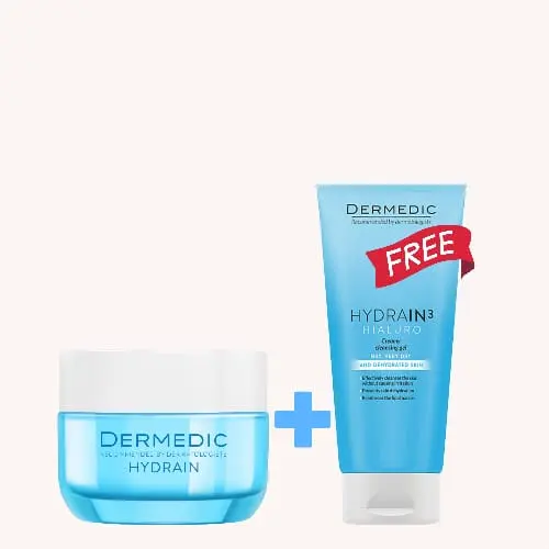 OFERTE DERMEDIC HYDRAIN HYALURO CREAM DAY + HYDRAIN CLEANSER 50 ML+ 200 ML