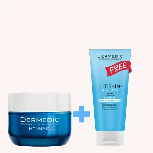 OFERTE DERMEDIC HYDRAIN NIGHT CREAM + HYDRAIN CLEANSER 50 ML+ 200 ML