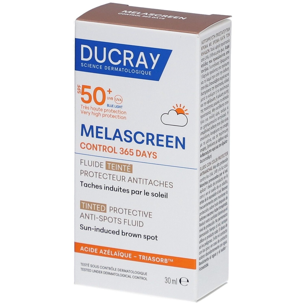 Ducray Melascreen Control 365 Days SPF50+ Getinte Beschermende Fluide Tegen Pigmentvlekken 50 Vloeistof