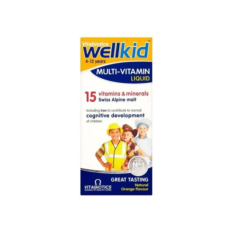 Vitabiotics WellKid Multi-Vitamin Liquid Natural Orange Flavour 4-12 Years 150ml