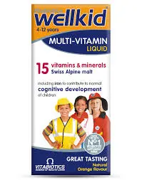 Vitabiotics WellKid Multi-Vitamin Liquid Natural Orange Flavour 4-12 Years 150ml