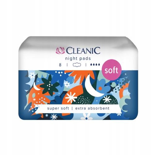 Cleanic Soft Night Nighttime Pads for Women 8pcs