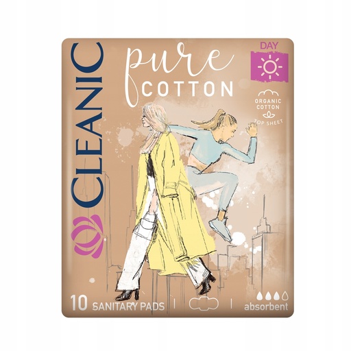 Cleanic Pure Cotton Daily Pads 10 Pieces