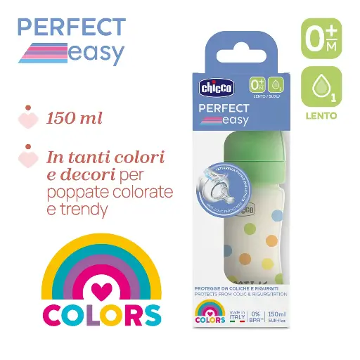 Biberon Flusso Lento 0-3m (150ml) PERFECT EASY