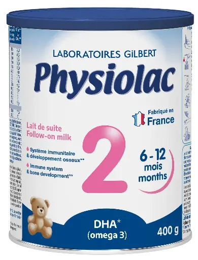 Adapted infant milk Physiolac - 2, 6-12 m, 400 g