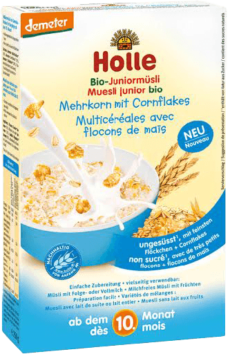 Holle Organic Junior Muesli Multigrain with Cornflakes 10m+ Demeter
