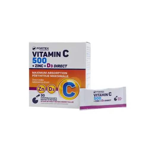 FORTEX Vitamin C + Zink + D3 Direct- 30 BUSTINA