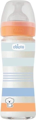 Bottle baby glass Well-being silicone 240 ml Chicco