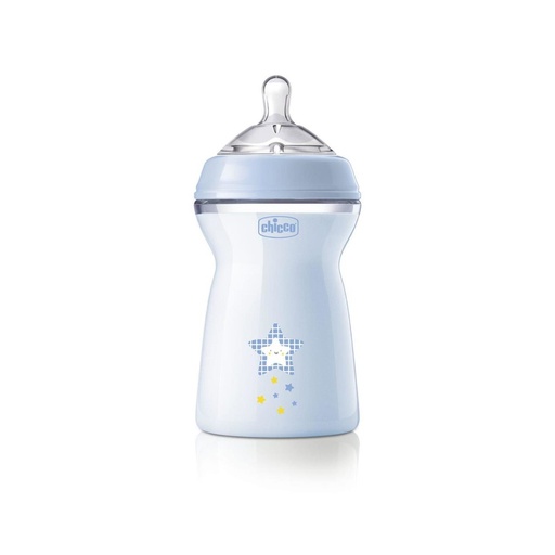 Chicco Naturalfeeling Blue Baby Bottle Fast Flow 330ml 6m