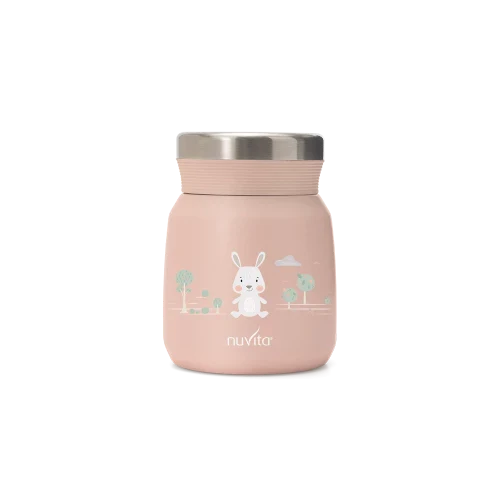 NUVITA stainless steel thermal container for food, pink