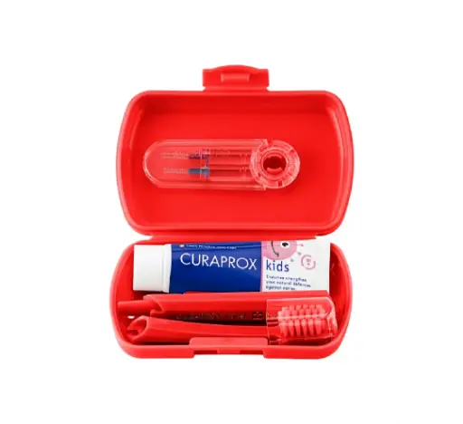 CURAPROX KIDS TRAVEL SET 6-12 VJET E kuqe