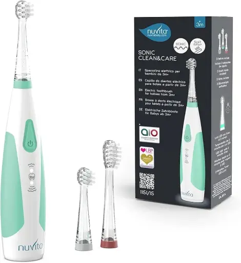 Nuvita Electric Care Electric Toothbrush for Kids from 3 Months to 5 Years' Luminous Toothbrush Children