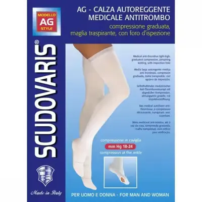 Scudovaris AG Self-Asshole Medical Anti-thrombo Color White Size 4 Long
