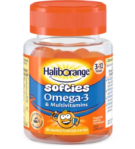 Haliborange Omega-3 & Multivitamin Softies Orange x30 1+1 Falas