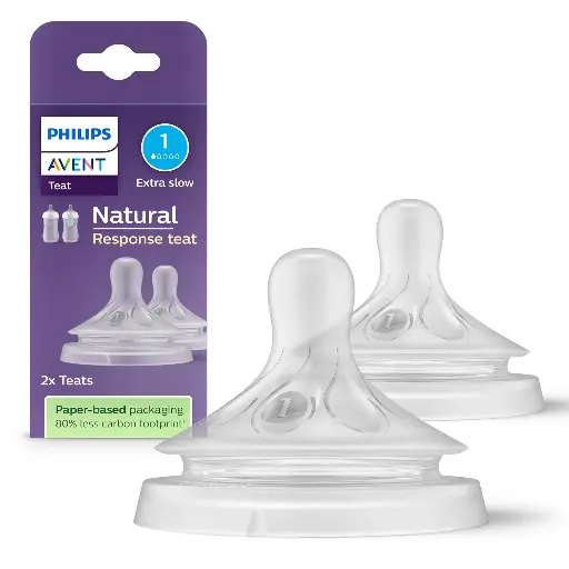 Philips Avent Natural Response 1 Teat for Bottle 0 Months Slow Flow 2 Pieces