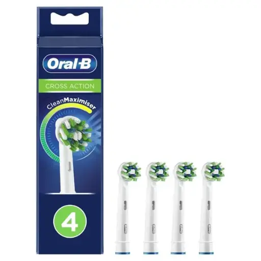 Oral-B CrossAction Replacement Brush Heads with CleanMaximiser Technology 4pcs
