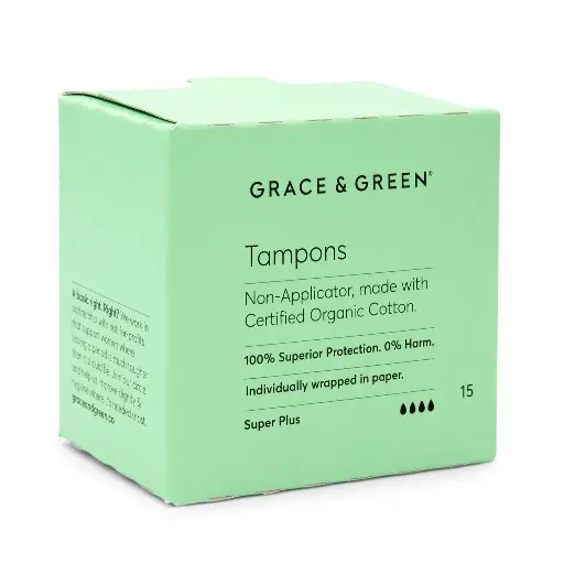 Grace & Green - Tampons Super Plus Non Applicator 15pcs