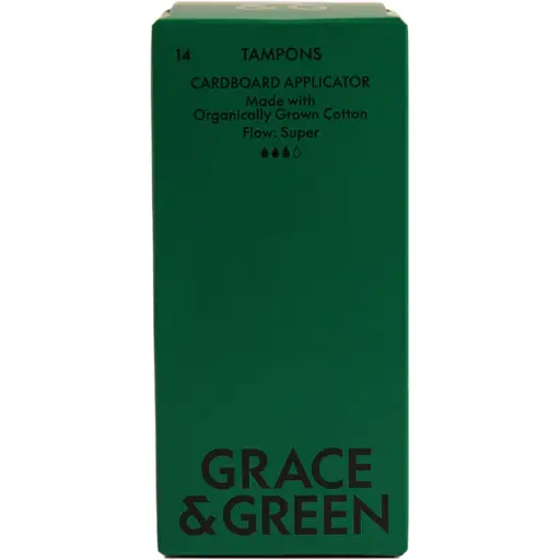 Grace & Green Organic Cotton Applicator Tampons | Super  14 pack