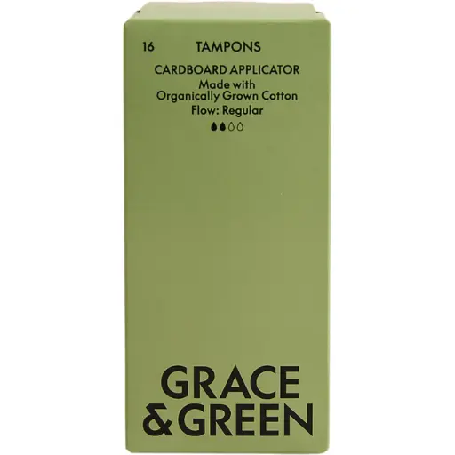 Grace & Green Organic Cotton Applicator Tampons | Regular  16 pack