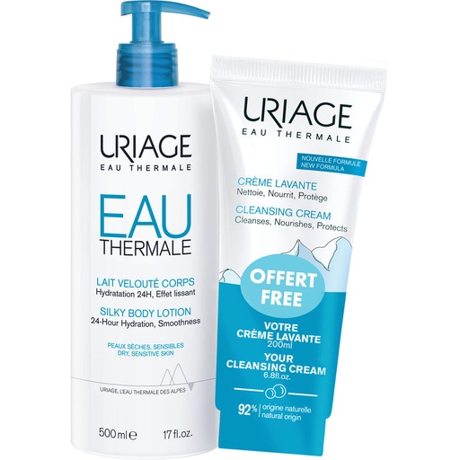 Uriage Silky Body Lotion 500 Ml and Cleansing Cream 200 Ml Duo 1.0 Set