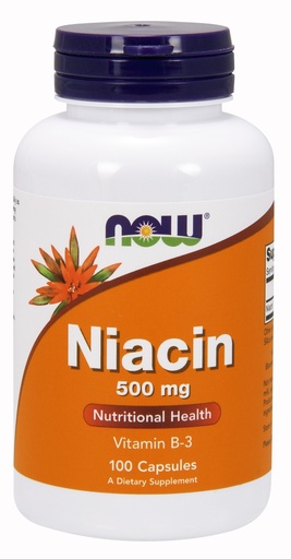 NOW Foods Niacin (Vitamin B-3) 500 Mg 100 Veg Capsules