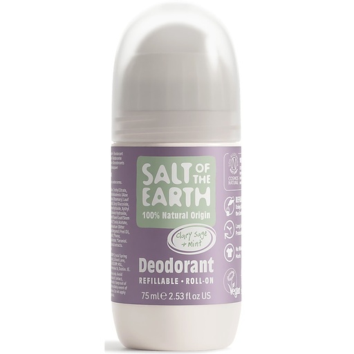 Salt of the Earth Refillable Roll-on Deodorant - Clary Sage & Mint