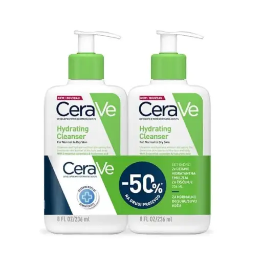 Cerave hydrating emulsion for cleansing duo pack 236ml + 236ml