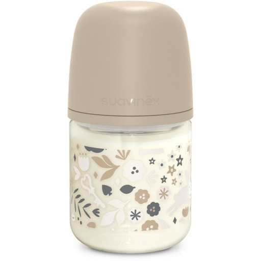 Suavinex Wonderland SX Pro Physiological Anti-Colic Glass Glass Baby Bottle S Slow Flow 0 M+ Liberty Color Cream 120 Ml