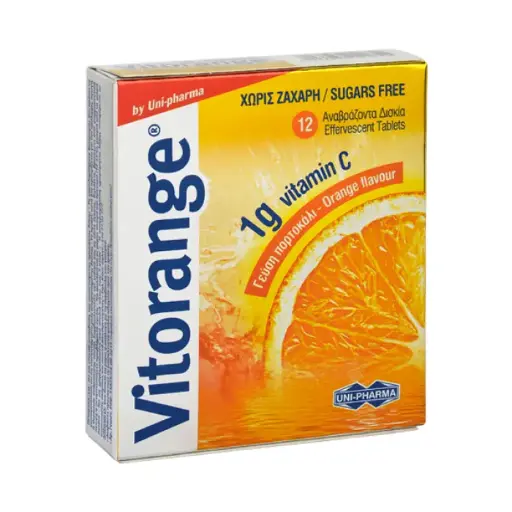 Vitorange 1000mg Vitamin C 12 Effervescent Tablets Orange Flavoured