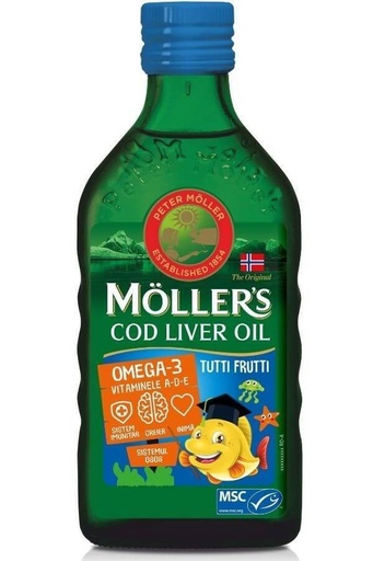Omega 3 Lebertran Mit Tutti-Frutti-Geschmack Für Kinder, 250 Ml, Möller's
